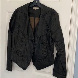 Waxed leathered Moto jacket